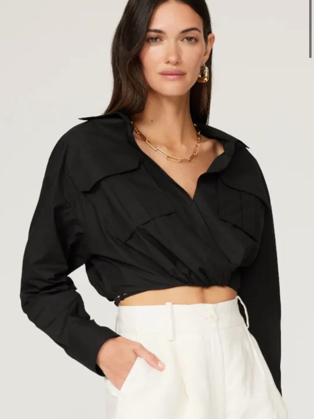 A.L.C. Size 2 Corbin Crop Top in Black